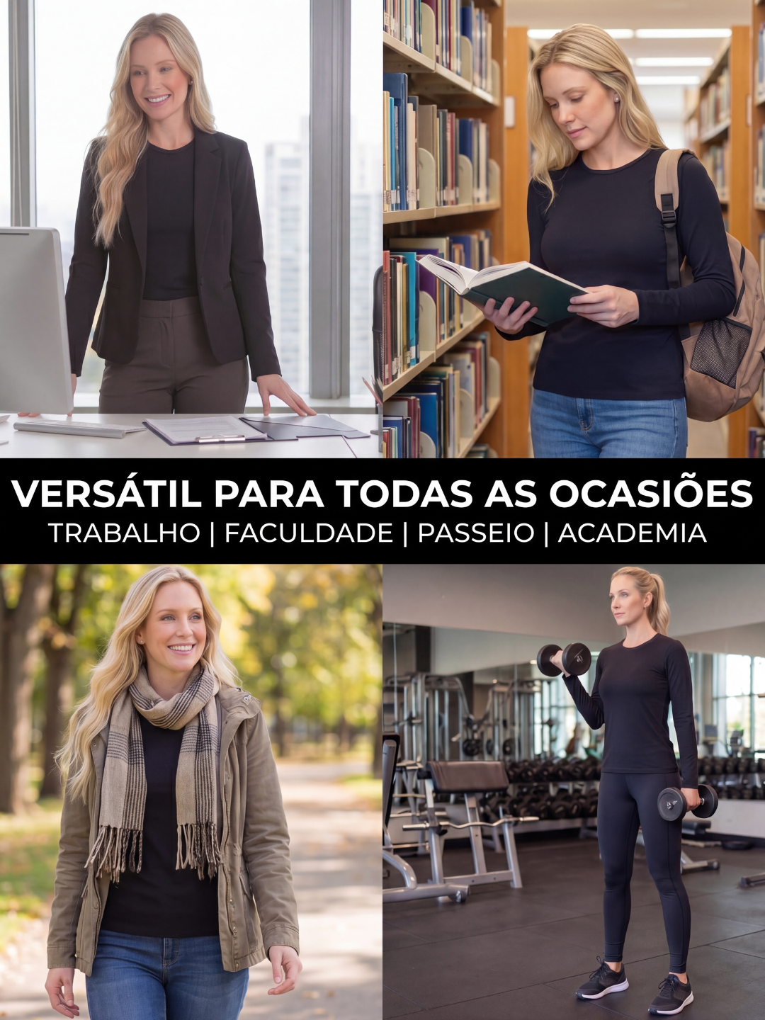 Blusa Térmica Preta Peluciada Segunda Pele Wazy