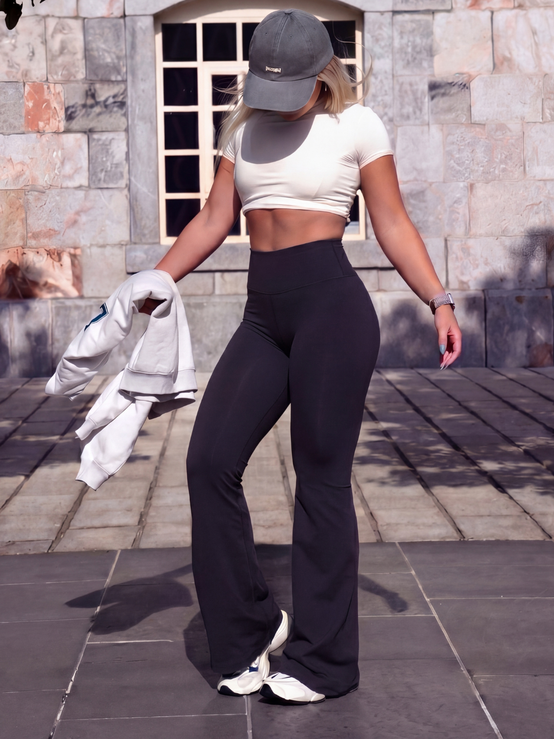 Calça Flare Legging Preta Zero Transparência Wazy