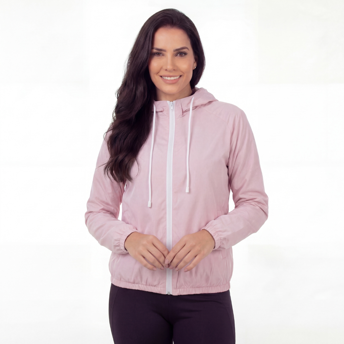 Jaqueta Corta Vento Rosa Resistente a Água Wazy