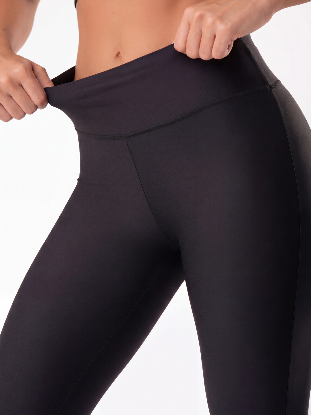 Calça Flare Legging Preta Zero Transparência Wazy