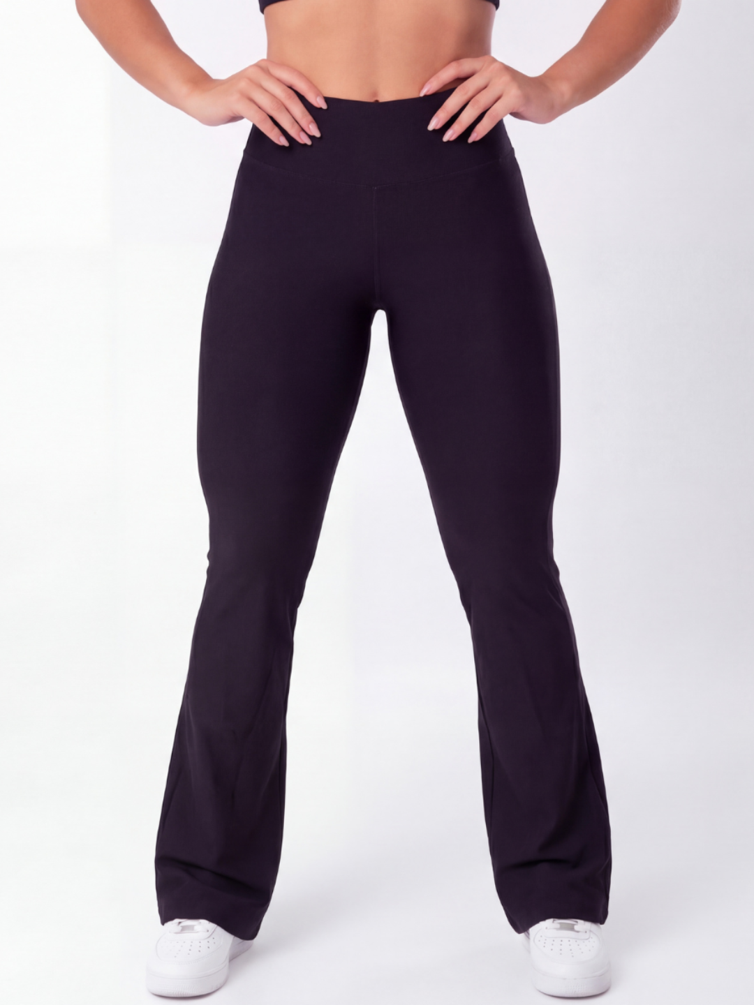 Calça Flare Legging Preta Zero Transparência Wazy