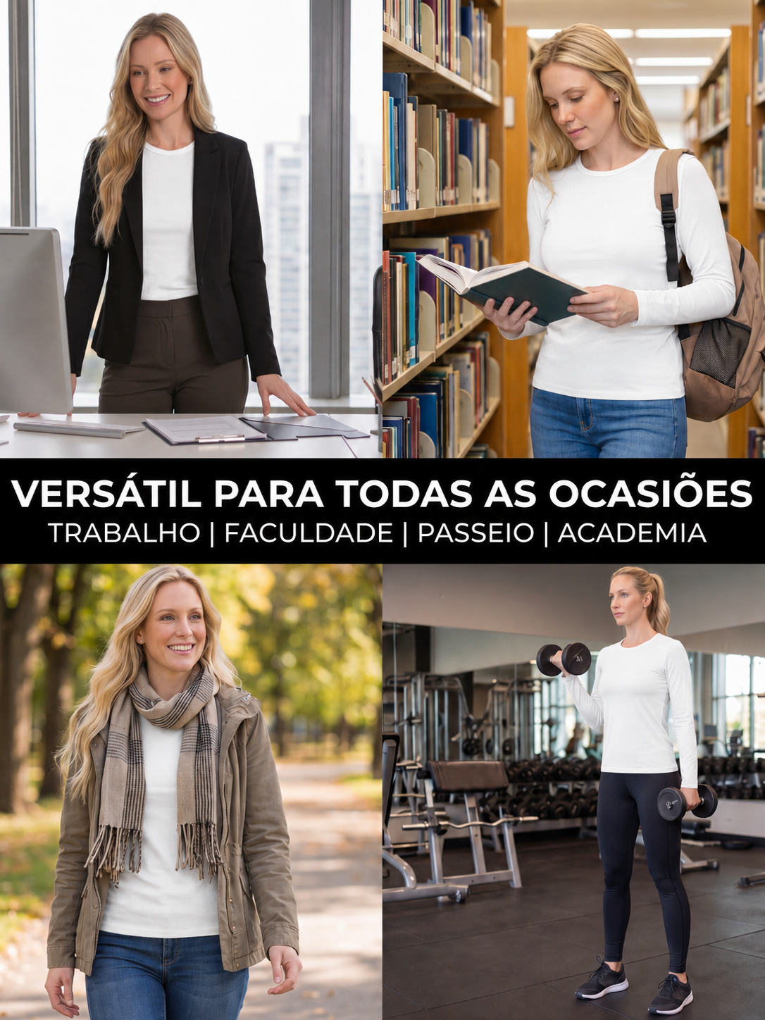 Blusa Térmica Branca Peluciada Segunda Pele Wazy