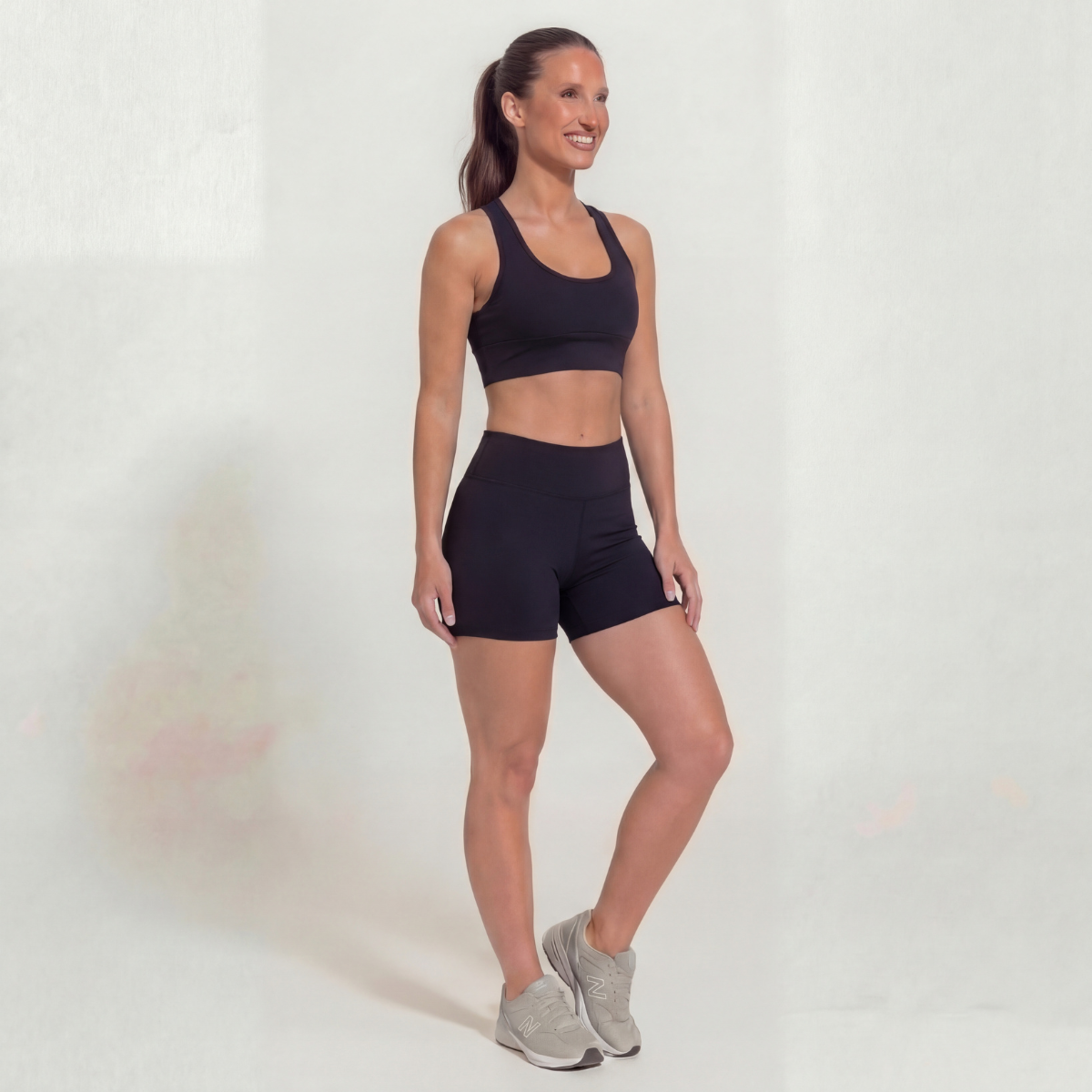 Conjunto Top + Shorts Legging Preto Zero Transparência Wazy