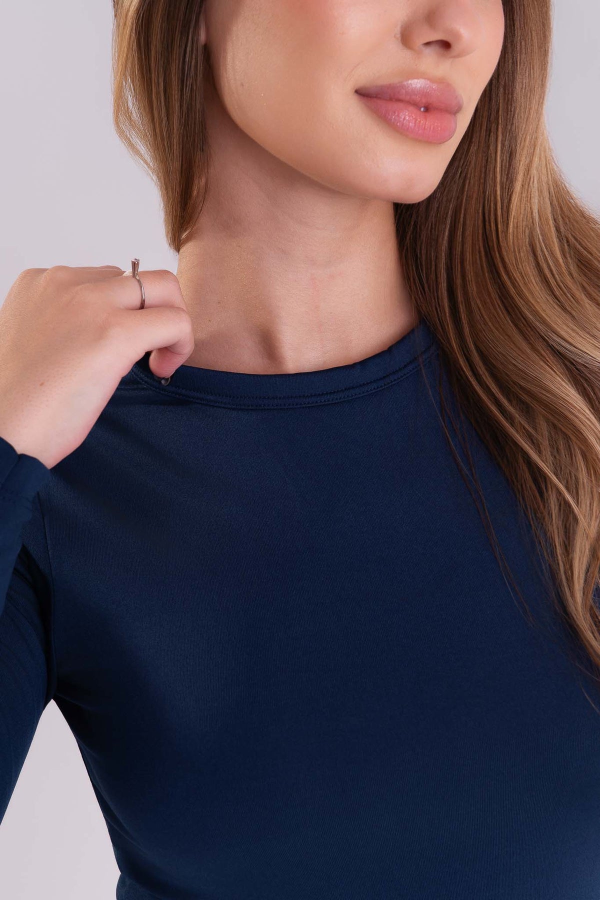 Blusa Térmica Feminina Peluciada Marinho