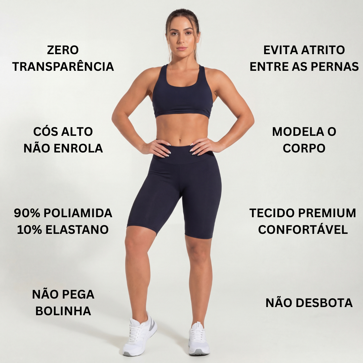 Bermuda Ciclista Preta Zero Transparência Wazy