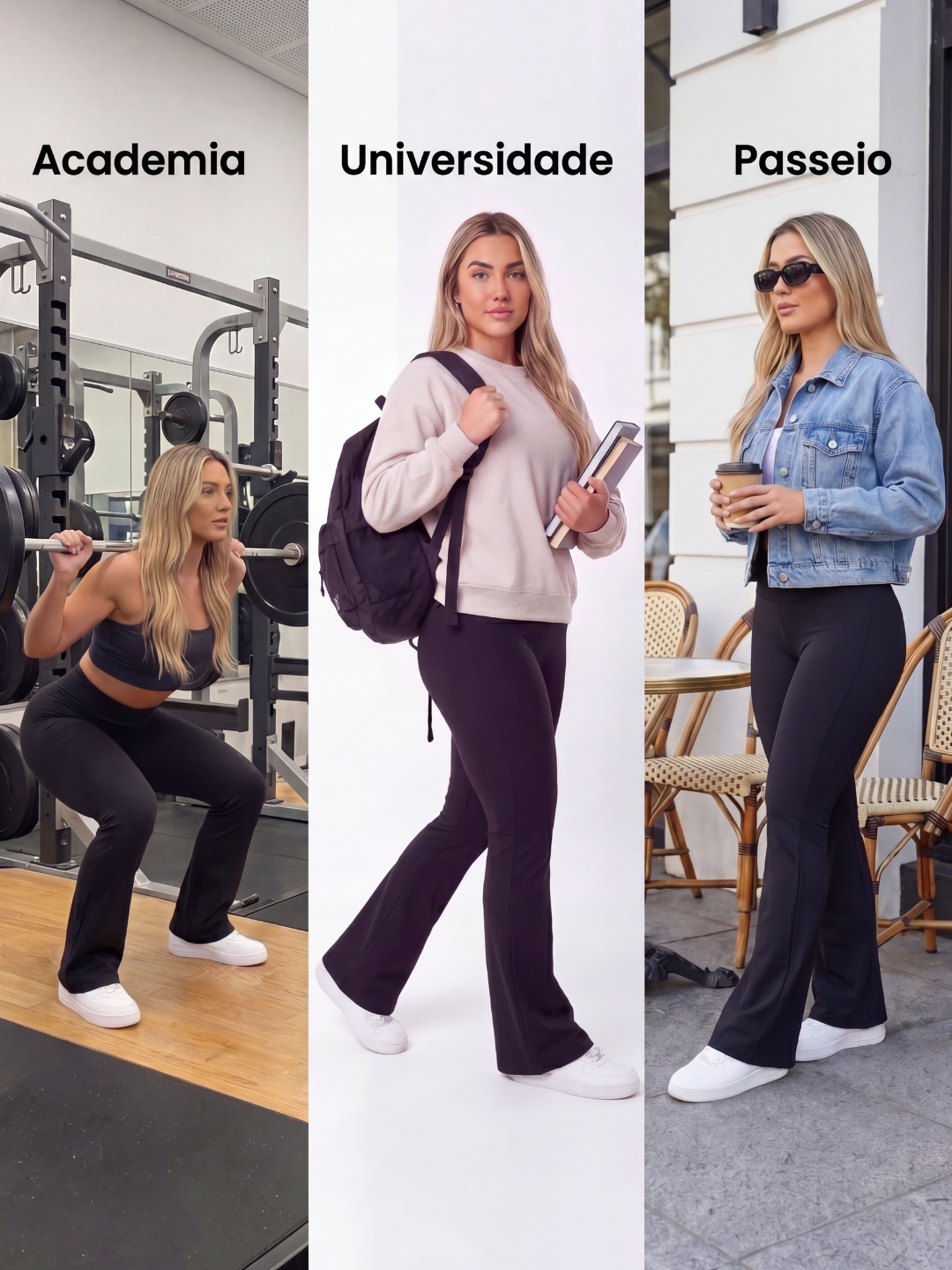 Calça Flare Legging Marrom Zero Transparência Wazy