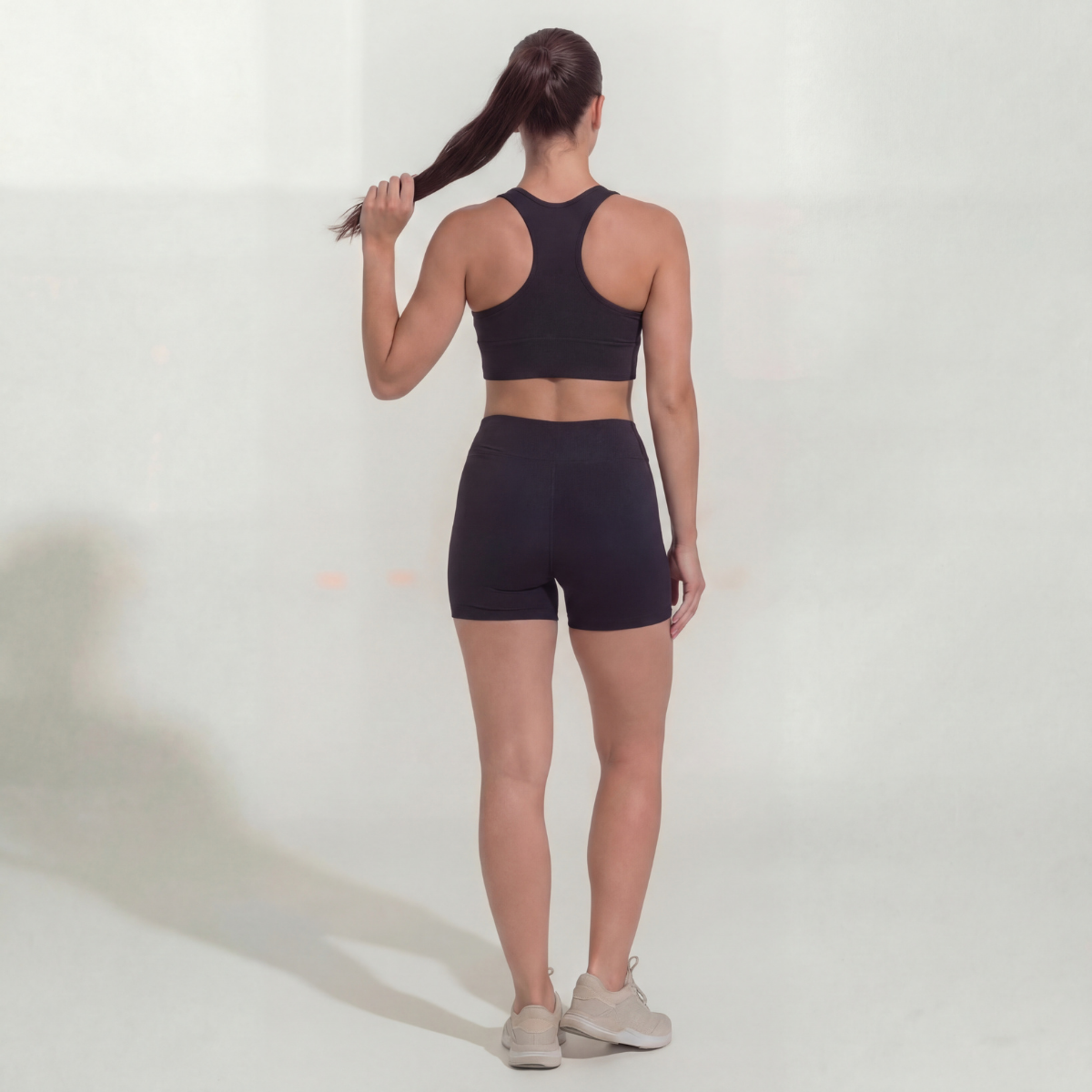 Conjunto Top + Shorts Legging Preto Zero Transparência Wazy