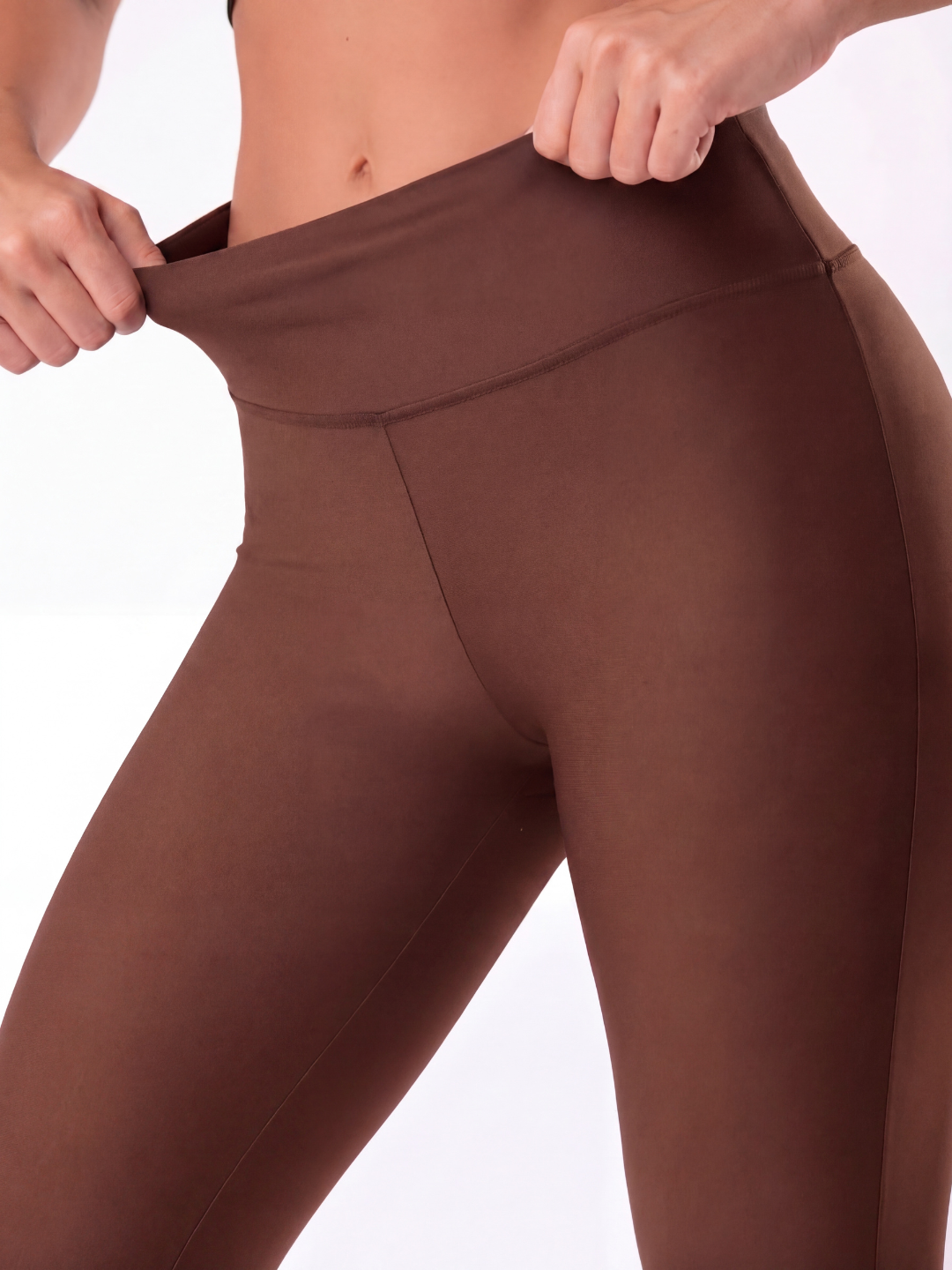 Calça Flare Legging Marrom Zero Transparência Wazy