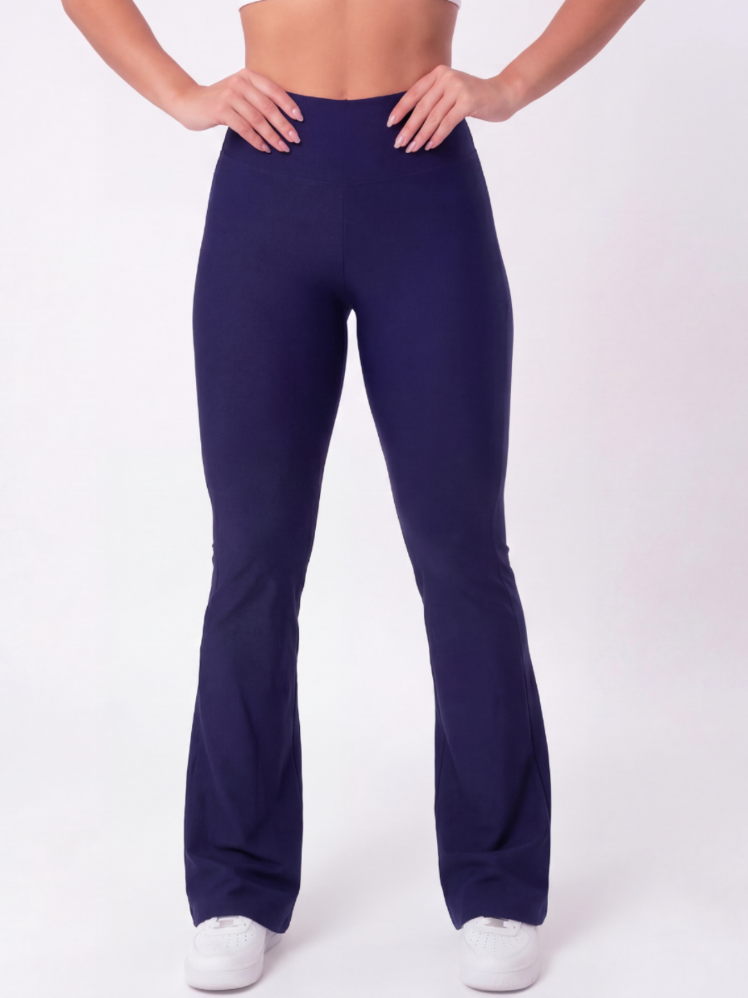 Calça Flare Legging Azul Marinho Zero Transparência Wazy