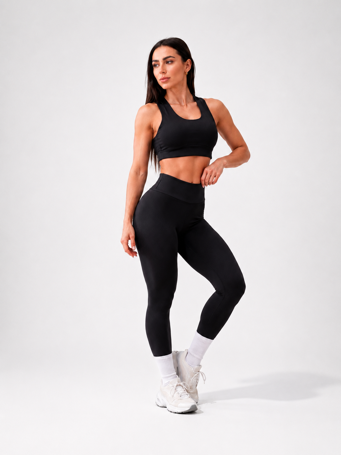 Conjunto Top + Calça Legging Preto Zero Transparência Wazy